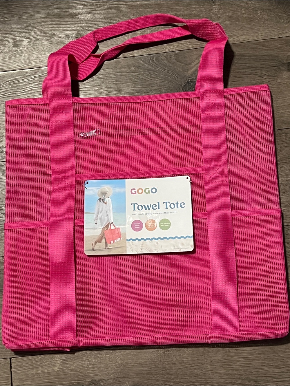 Gogo Pink Towel Tote New